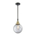 thumbnail image 1 of 447-1S-BAB-G202-8 Innovations Lighting Beacon - 1 Light Stem Hung Mini Pendant-12.63 Inch Tall and 8 Inch Wide-Black Antique Brass Finish-Clear Glass, 1 of 1