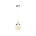 thumbnail image 1 of 447-1S-PN-G201-6 Innovations Lighting Beacon - 1 Light Stem Hung Mini Pendant-10.63 Inch Tall and 6 Inch Wide-Polished Nickel Finish-Matte White Glass, 1 of 1