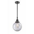 thumbnail image 1 of 447-1S-BK-G202-8 Innovations Lighting Beacon - 1 Light Stem Hung Mini Pendant-12.63 Inch Tall and 8 Inch Wide-Matte Black Finish-Clear Glass Color, 1 of 1
