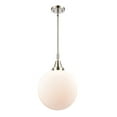 thumbnail image 1 of 447-1S-PN-G201-12 Innovations Lighting Beacon - 1 Light Stem Hung Mini Pendant-16.13 Inch Tall and 12 Inch Wide-Polished Nickel Finish-Matte White, 1 of 1