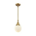 thumbnail image 1 of 447-1S-BB-G201-6 Innovations Lighting Beacon - 1 Light Stem Hung Mini Pendant-10.63 Inch Tall and 6 Inch Wide-Brushed Brass Finish-Matte White Glass, 1 of 1