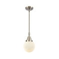 thumbnail image 1 of 447-1S-SN-G201-6 Innovations Lighting Beacon - 1 Light Stem Hung Mini Pendant-10.63 Inch Tall and 6 Inch Wide-Brushed Satin Nickel Finish-Matte White, 1 of 1