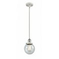 thumbnail image 1 of 916-1S-WPC-G204-6 Innovations Lighting Beacon - 1 Light Stem Hung Mini Pendant In Modern Style-9 Inches Tall and 6 Inches Wide-White/Polished Chrome, 1 of 2