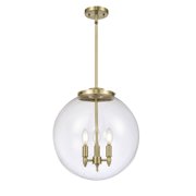 Innovations Lighting Beacon - 3 Light 16 Pendant Antique Brass/Clear