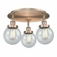 thumbnail image 1 of Innovations Lighting  Beacon - 3 Light 18" Flush Mount Antique Copper/Seedy, 1 of 5