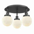thumbnail image 1 of Innovations Lighting  Beacon - 3 Light 18" Flush Mount Matte White/Matte Black, 1 of 5