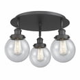 thumbnail image 1 of Innovations Lighting  Beacon - 3 Light 18" Flush Mount Seedy/Matte Black, 1 of 5