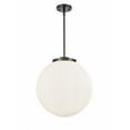thumbnail image 1 of 221-3S-BK-G201-16-Innovations Lighting-Beacon - 3 Light Pendant In Industrial Style-17 Inches Tall and 16 Inches Wide-Matte Black Finish-Matte White, 1 of 1