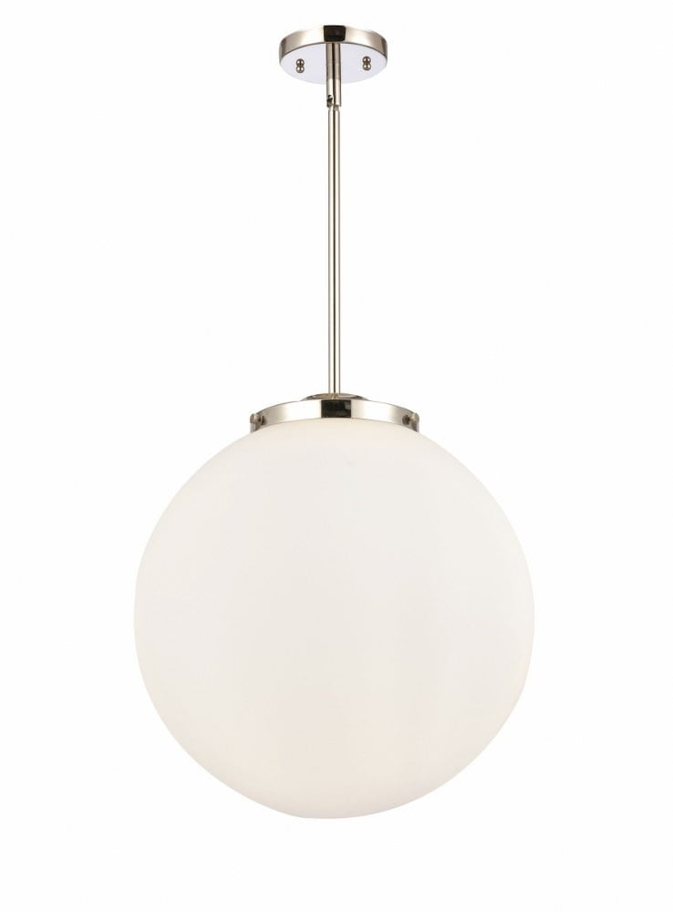 Beacon Globe 16" Polished Nickel & Glass Indoor/Outdoor Pendant