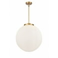 thumbnail image 1 of 221-3S-BB-G201-18-Innovations Lighting-Beacon - 3 Light Pendant In Industrial Style-19 Inches Tall and 18 Inches Wide-Brushed Brass Finish-Matte White, 1 of 1