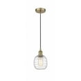 thumbnail image 1 of 616-1P-AB-G1013-Innovations Lighting-Belfast - 1 Light Cord Hung Mini Pendant In Industrial Style-9.75 Inches Tall and 6 Inches Wide-Antique Brass, 1 of 7