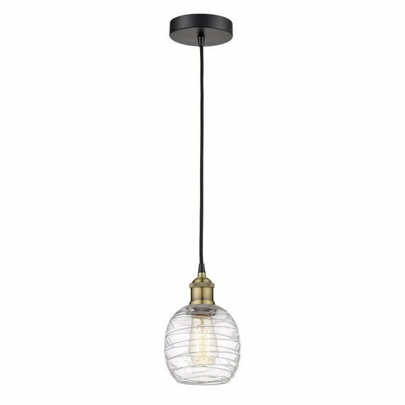 616-1P-BAB-G1013 Innovations Lighting Belfast - 1 Light Cord Hung Mini Pendant In Industrial Style-9.75 Inches Tall and 6 Inches Wide-Black Antique