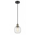 thumbnail image 1 of 516-1P-BAB-G1013 Innovations Lighting Belfast - 1 Light Cord Hung Mini Pendant In Industrial Style-9 Inches Tall and 6 Inches Wide-Black Antique Brass, 1 of 1