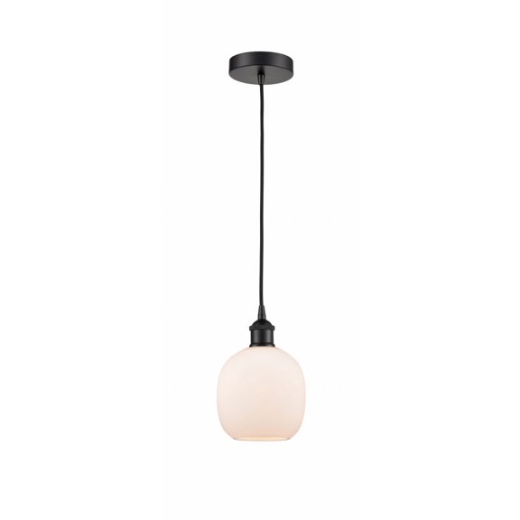 616-1P-BK-G101-Innovations Lighting-Belfast - 1 Light Cord Hung Mini Pendant In Industrial Style-9.75 Inches Tall and 6 Inches Wide-Matte Black