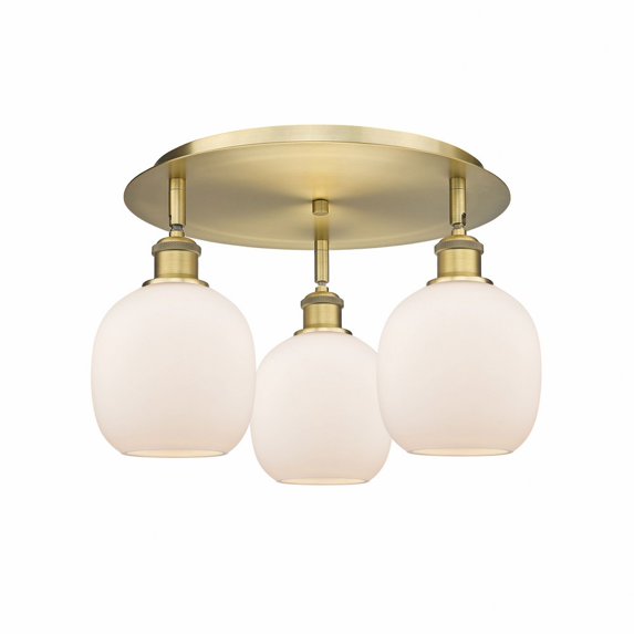 Innovations Lighting - Belfast - 3 Light Flush Mount In Industrial Style-9.5