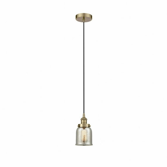 Innovations Lighting Bell - 1 Light 5" Cord Hung Mini Pendant Silver Plated Mercury/Antique Brass