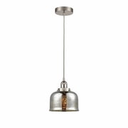 Innovations Lighting Bell - 1 Light 8" Cord Hung Mini Pendant. Silver Plated Mercury/Satin Nickel