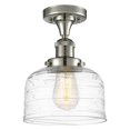 thumbnail image 1 of Innovations Lighting  Bell - 1 Light 8" Semi-Flush Mount Polished Nickel/Clear Deco Swirl, 1 of 5