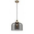 thumbnail image 1 of 916-1P-BB-G73-L Innovations Lighting Bell - 1 Light Cord Hung Mini Pendant In Industrial Style-11.38 Inches Tall and 12 Inches Wide-Brushed Brass, 1 of 1