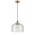 thumbnail image 1 of 916-1P-AC-G74-L Innovations Lighting Bell - 1 Light Cord Hung Mini Pendant In Industrial Style-11.38 Inches Tall and 12 Inches Wide-Antique Copper, 1 of 1
