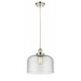 thumbnail image 1 of 916-1P-PN-G74-L Innovations Lighting Bell - 1 Light Cord Hung Mini Pendant In Industrial Style-11.38 Inches Tall and 12 Inches Wide-Polished Nickel, 1 of 1