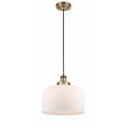 thumbnail image 1 of 916-1P-BB-G71-L Innovations Lighting Bell - 1 Light Cord Hung Mini Pendant In Industrial Style-11.38 Inches Tall and 12 Inches Wide-Brushed Brass, 1 of 1