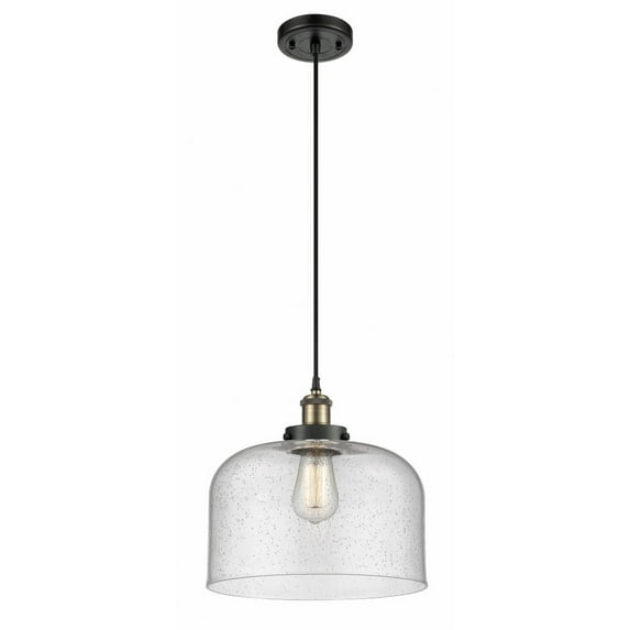 916-1P-BAB-G74-L Innovations Lighting Bell - 1 Light Cord Hung Mini Pendant In Industrial Style-11.38 Inches Tall and 12 Inches Wide-Black Antique