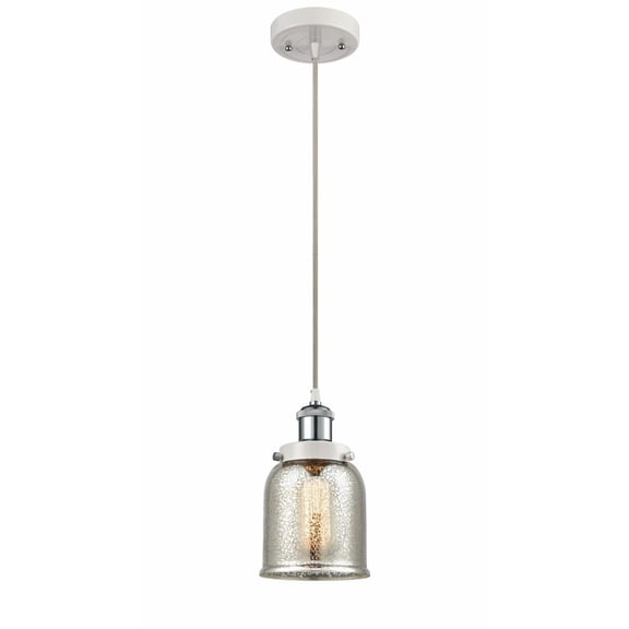 916-1P-WPC-G58 Innovations Lighting Bell - 1 Light Cord Hung Mini Pendant In Industrial Style-10 Inches Tall and 5 Inches Wide-White/Polished Chrome
