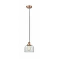 thumbnail image 1 of 616-1PH-AC-G72 Innovations Lighting Bell - 1 Light Cord Hung Mini Pendant In Modern Style-9.5 Inches Tall and 8 Inches Wide-Antique Copper, 1 of 2
