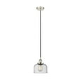 thumbnail image 1 of 616-1PH-PN-G74 Innovations Lighting Bell - 1 Light Cord Hung Mini Pendant In Modern Style-9.5 Inches Tall and 8 Inches Wide-Polished Nickel, 1 of 2