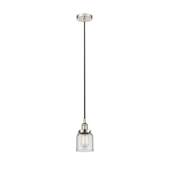 616-1PH-PN-G52 Innovations Lighting Bell - 1 Light Cord Hung Mini Pendant In Modern Style-9.5 Inches Tall and 5 Inches Wide-Polished Nickel