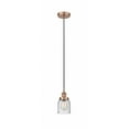 thumbnail image 1 of 616-1PH-AC-G54 Innovations Lighting Bell - 1 Light Cord Hung Mini Pendant In Modern Style-9.5 Inches Tall and 5 Inches Wide-Antique Copper, 1 of 2