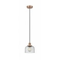 thumbnail image 1 of 616-1PH-AC-G74 Innovations Lighting Bell - 1 Light Cord Hung Mini Pendant In Modern Style-9.5 Inches Tall and 8 Inches Wide-Antique Copper, 1 of 2