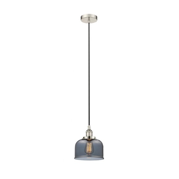 616-1PH-PN-G73 Innovations Lighting Bell - 1 Light Cord Hung Mini Pendant In Modern Style-9.5 Inches Tall and 8 Inches Wide-Polished Nickel