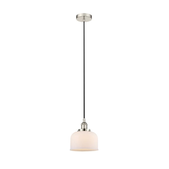616-1PH-PN-G71 Innovations Lighting Bell - 1 Light Cord Hung Mini Pendant In Modern Style-9.5 Inches Tall and 8 Inches Wide-Polished Nickel