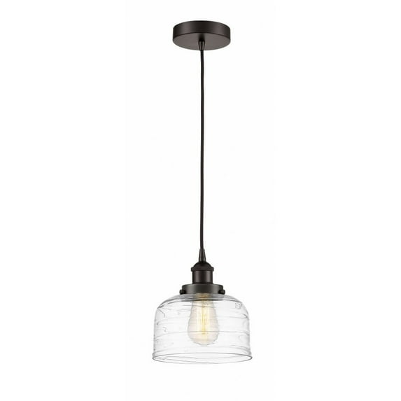 616-1PH-OB-G713 Innovations Lighting Bell - 1 Light Cord Hung Mini Pendant In Modern Style-9.5 Inches Tall and 8 Inches Wide-Oil Rubbed Bronze