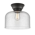 thumbnail image 1 of 623-1F-BK-G74-L Innovations Lighting Bell - 1 Light Flush Mount In Industrial Style-9.4 Inches Tall and 12 Inches Wide-Matte Black Finish-Seedy Glass, 1 of 1