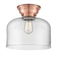 thumbnail image 1 of 623-1F-AC-G72-L Innovations Lighting Bell - 1 Light Flush Mount In Industrial Style-9.4 Inches Tall and 12 Inches Wide-Antique Copper Finish-Clear, 1 of 1