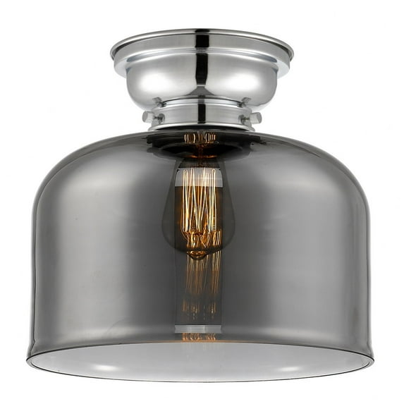 623-1F-PC-G73-L Innovations Lighting Bell - 1 Light Flush Mount In Industrial Style-9.4 Inches Tall and 12 Inches Wide-Polished Chrome Finish-Light