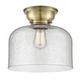 thumbnail image 1 of 623-1F-AB-G74-L Innovations Lighting Bell - 1 Light Flush Mount In Industrial Style-9.4 Inches Tall and 12 Inches Wide-Antique Brass Finish-Seedy, 1 of 1