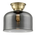 thumbnail image 1 of 623-1F-AB-G73-L Innovations Lighting Bell - 1 Light Flush Mount In Industrial Style-9.4 Inches Tall and 12 Inches Wide-Antique Brass Finish-Light, 1 of 1