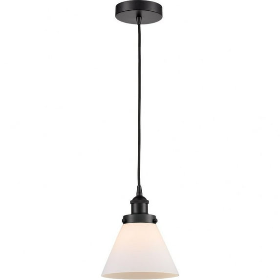 616-1PH-BK-G41 Innovations Lighting Bell - 1 Light Mini Pendant In Industrial Style-10 Inches Tall and 8 Inches Wide-Matte Black Finish-Matte White
