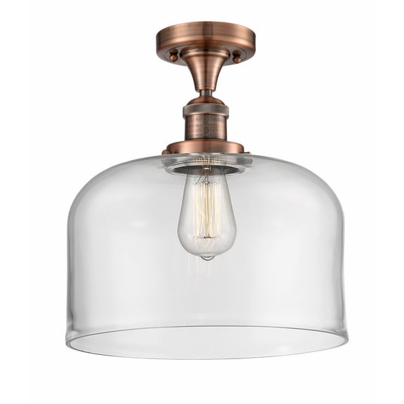 Innovations Lighting - Bell - 1 Light Semi-Flush Mount In Industrial Style-12