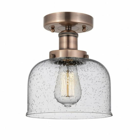 Innovations Lighting - Bell - 1 Light Semi-Flush Mount In Industrial Style-8.25