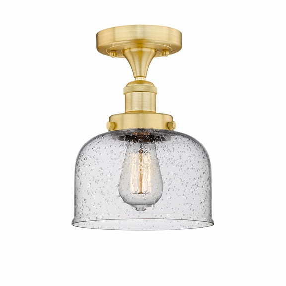 Innovations Lighting - Bell - 1 Light Semi-Flush Mount In Industrial Style-8.25