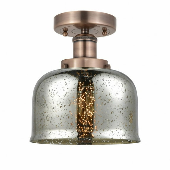 Innovations Lighting - Bell - 1 Light Semi-Flush Mount In Industrial Style-8.25