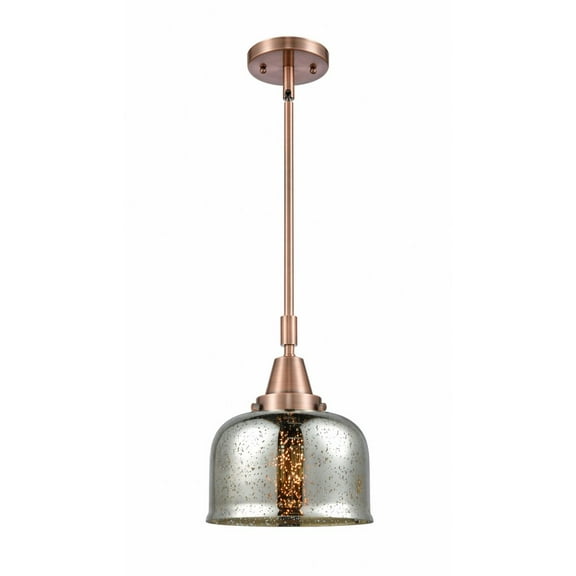 447-1S-AC-G78-Innovations Lighting-Bell - 1 Light Stem Hung Mini Pendant In Industrial Style-11.13 Inches Tall and 8 Inches Wide-Antique Copper