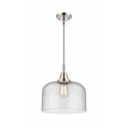 thumbnail image 1 of 447-1S-PN-G74-L Innovations Lighting Bell - 1 Light Stem Hung Mini Pendant In Industrial Style-14.13 Inches Tall and 12 Inches Wide-Polished Nickel, 1 of 1