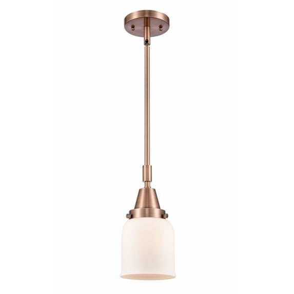 447-1S-AC-G51 Innovations Lighting Bell - 1 Light Stem Hung Mini Pendant In Industrial Style-11.13 Inches Tall and 5 Inches Wide-Antique Copper