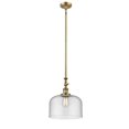 thumbnail image 1 of 206-BB-G74-L Innovations Lighting Bell - 1 Light Stem Hung Mini Pendant In Industrial Style-15 Inches Tall and 12 Inches Wide-Brushed Brass, 1 of 7